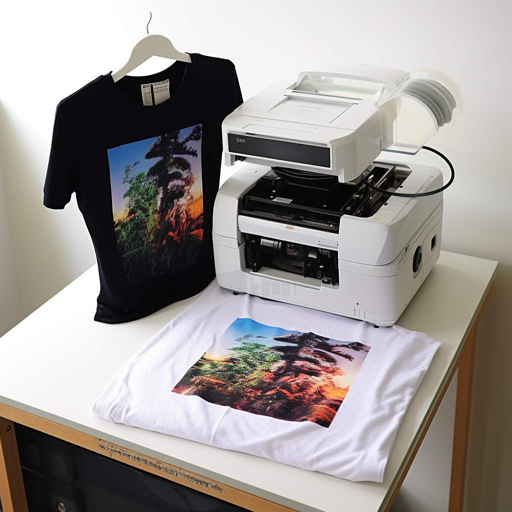 Bild von einem Drucker mit T-Shirt