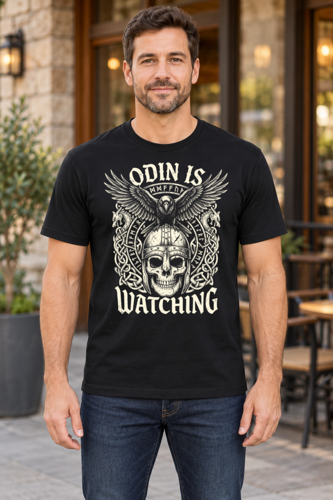 Odin Is Watching – Viking Raven T-Shirt