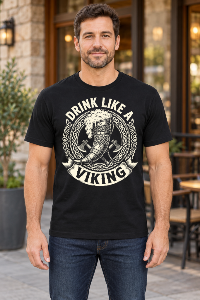 Drink Like a Viking – Drinking Horn T-Shirt