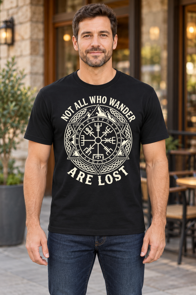 Not All Who Wander Are Lost – Norse Compass T-Shirt